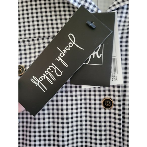 Joseph Ribkoff Black white check button front career blouse top size NEW - Picture 9 of 10